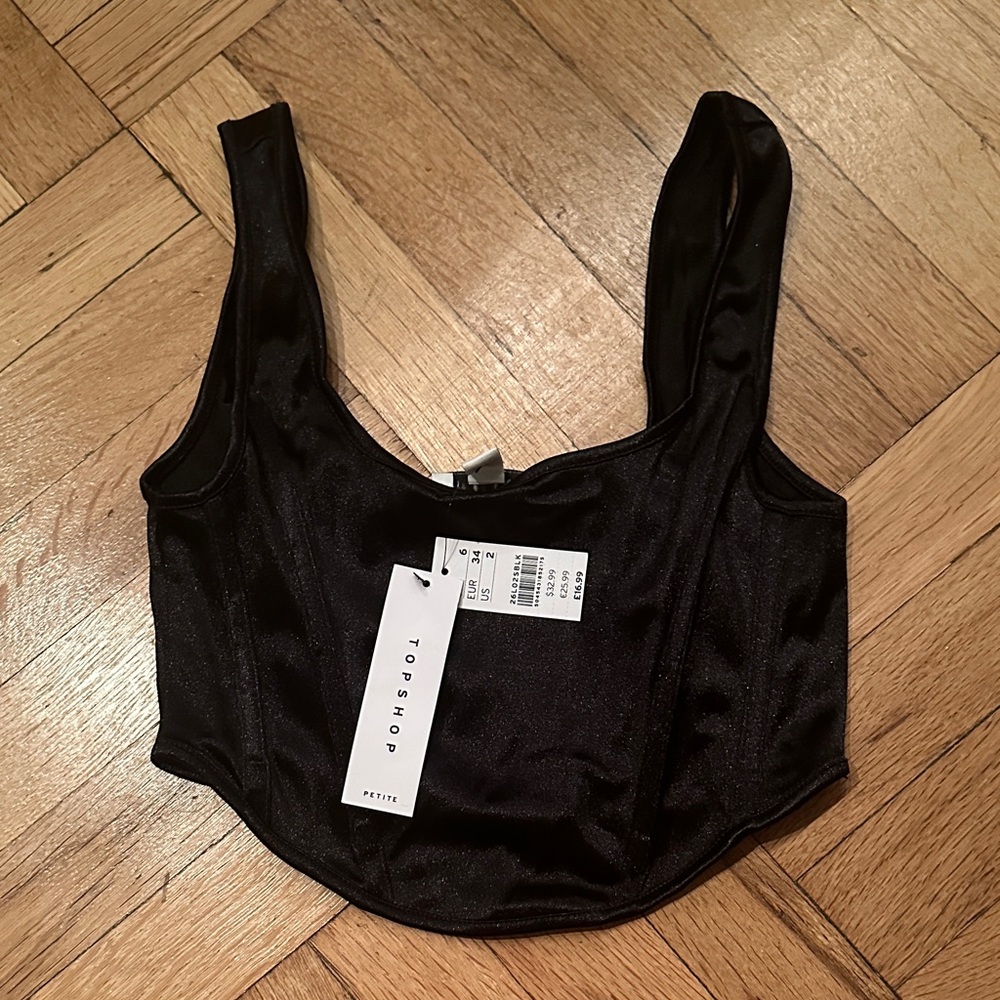 NWT Topshop Satin Crop Top